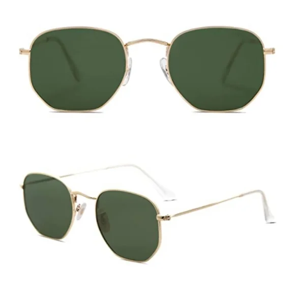 Accessories | Green Lenses Hexagonal Polarized Sunglasses 